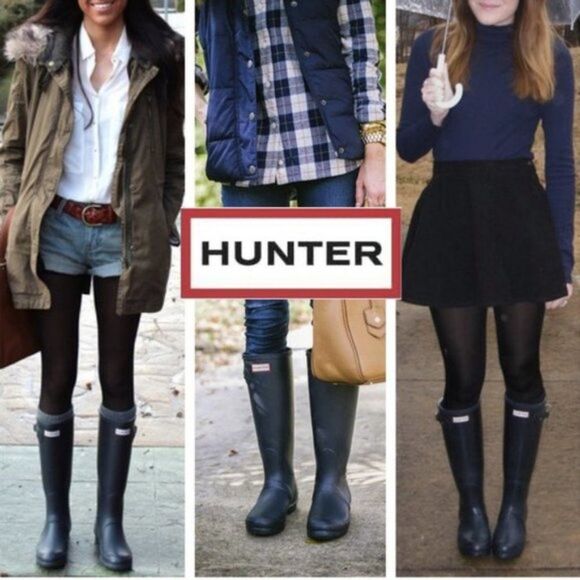 Hunter Navy Matt Tall Rain Boots Navy- wore one times, mint condition - Picture 15 of 16